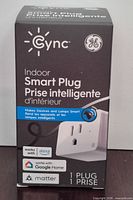 Front of sealed GE Cync Indoor Smart Plug box