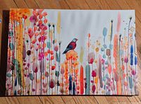 Front of canvas showing artwork, colors and overall condition