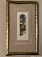 Full view of framed print on wall