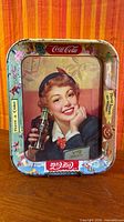 Full view of Coca-Cola Menu Girl tray front