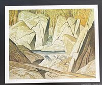 Full view of unframed lithograph with border