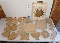 Group shot of all ceramic molds, both pans and box