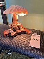 Front view of miniature lamp illuminated