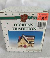 Retail box showing Dickens' Tradition branding and product image