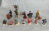 Group shot of all 12 Lemax figurines