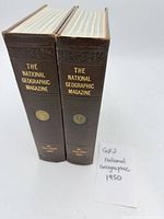 Two bound volumes standing showing spines