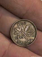 Reverse of 1948 Canadian 1 cent coin