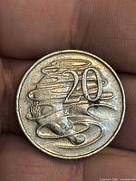 Reverse showing platypus design and denomination 20