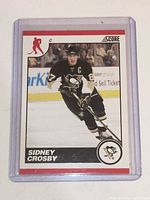 Front of Panini Score Sidney Crosby #382 card in plastic holder