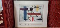Full view of framed Joan Miró poster