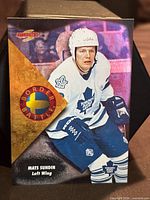 Front of 1995-96 Score Border Battle Mats Sundin card