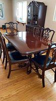 Dining table and six chairs set overview