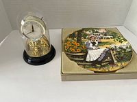 Plate and clock side by side showing overall lot