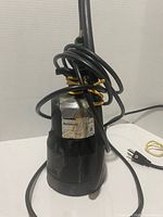 Front view of Mastercraft pump with power cord and rope