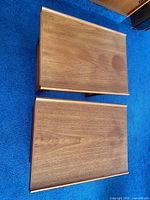 Top view showing both teak end tables surfaces