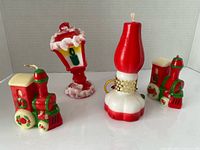 Group shot of all four novelty Christmas candles