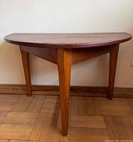 Full view of demi-lune table front and side