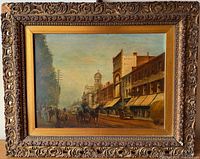 Framed oil painting overall view