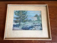 framed pastel landscape painting overall view