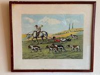 Full view of framed print on wall