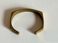 Brass cuff bracelet flat view