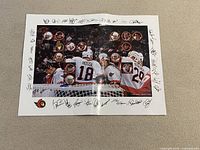 Front view of laminated Ottawa Senators signed poster