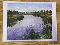 River marsh landscape signed poster print full view