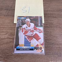 Front of Kozlov rookie card in sleeve