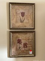 Front view showing both framed prints hung vertically