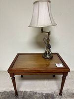Table lamp and side table full view
