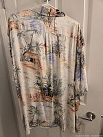 Back view of Hawaiian shirt showing full print