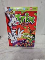 Front of Trix Or Treat sealed cereal box