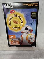 Front of Honey Bunches of Oats Honey Roasted BB-8 box