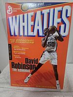 Front of David Robinson Wheaties box