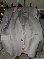 Front view of gray suit jacket