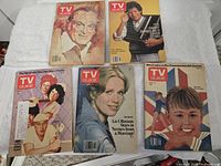 All five TV Guide issues laid out to show distinct covers