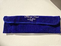 blue velvet pouch embroidered Princess House