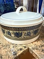 Mikasa Arabella covered casserole showing pattern and lid