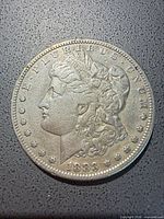 Obverse of 1883 Morgan silver dollar