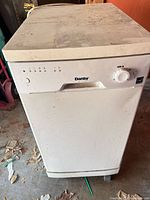 Front view of Danby portable dishwasher showing control panel and overall condition