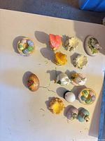 group view showing all ceramic Easter items laid out