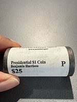 Roll labeled Presidential $1 Coin Benjamin Harrison P