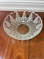 overhead view of crystal bowl showing diamond/star pattern