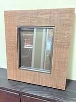 Front view of burlap-wrapped photo frame