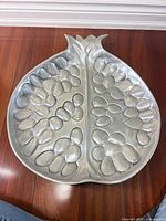Full view of pomegranate-shaped platter front