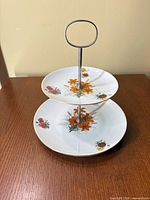 Full view of two-tier tray on table