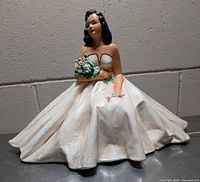 Full view of chalkware lady lamp