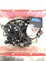 Wiring harness, ECU and bagged key in bin