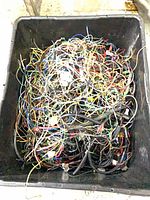 Overview of tote filled with motorcycle wiring harnesses