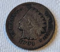 Obverse showing 1903 date and Indian Head design with heavy wear
